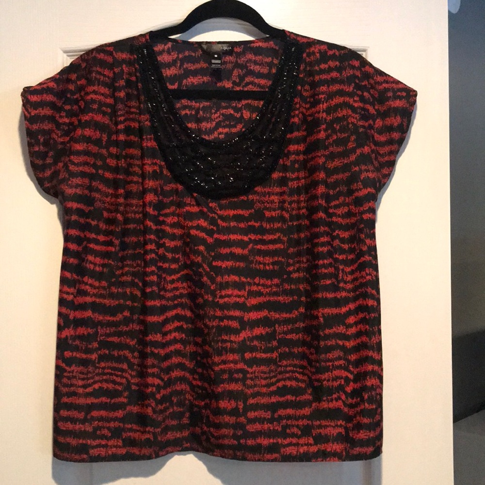 Beautiful red and black print aqua brand blouse